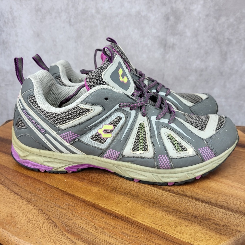Charly Running Shoes Womens Size 9 Gray Purple Trainers Sneakers 1041839